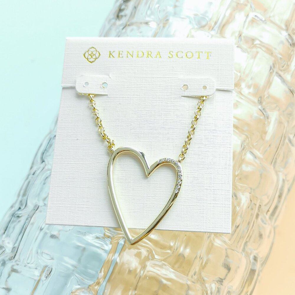 Kendra Scott Pendant Necklace - Ansley Heart - Gold